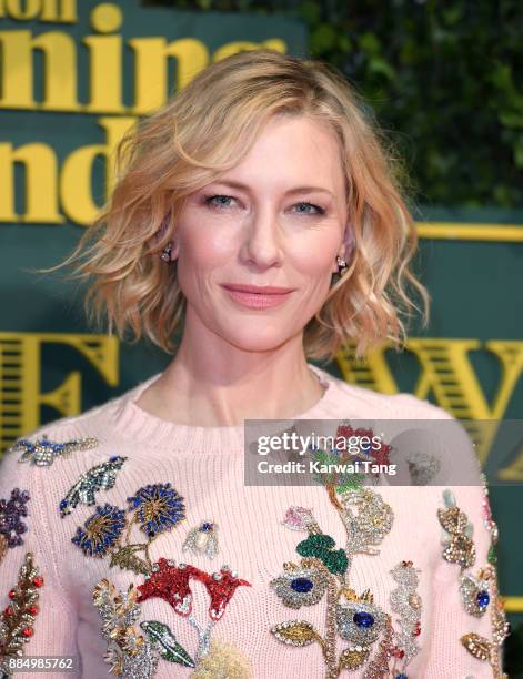 Cate Blanchett attends the London Evening Standard Theatre Awards at Theatre Royal on December 3, 2017 in London, England.