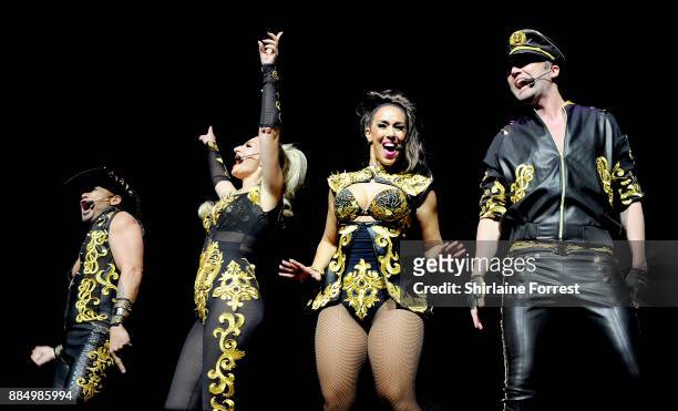 Kim Sasabone, Denise Post-Van Rijswijk, Donny Latupeirissa and Robin Pors of Vengaboys perform live on stage supporting Steps at Manchester Arena on...