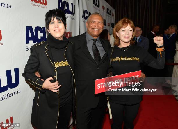 Diane Warren, honoree Reginald Hudlin and Frances Fisher attend ACLU SoCal Hosts Annual Bill of Rights Dinner at the Beverly Wilshire Four Seasons...