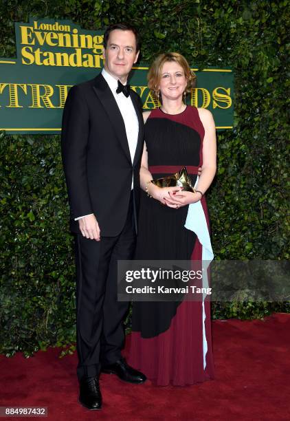 George Osborne and Frances Osborne attend the London Evening Standard Theatre Awards at Theatre Royal on December 3, 2017 in London, England.