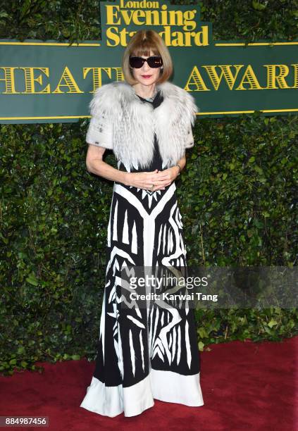 Anna Wintour attends the London Evening Standard Theatre Awards at Theatre Royal on December 3, 2017 in London, England.