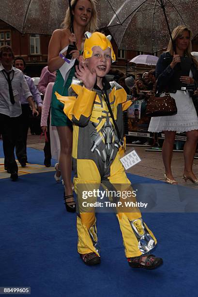 Starlight wish-child, Kai Hamilton attends the UK Premiere of Transformers: Revenge of the Fallen at Odeon Leicester Square on June 15, 2009 in...