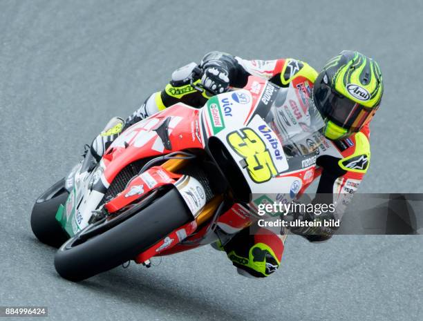 MotoGP Fahrer Cal Crutchlow, Grossbritannien, Honda waehrend des Trainings beim MotoGP auf dem Sachsenring in Hohenstein-Ernstthal, Deutschland....