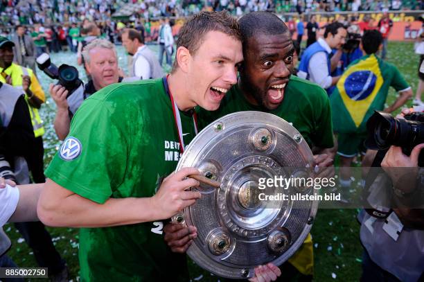 Deutschland Niedersachsen Wolfsburg - Bundesliga, Saison 2008/2009, 34. Spieltag, VfL Wolfsburg - SV Werder Bremen 5:1 - der neue deutsche Meister...