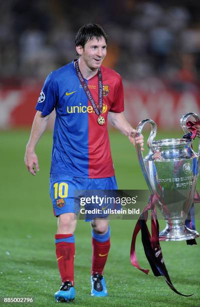 Italien Latium Rom - UEFA Champions League, Saison 2008/2009, Finale, FC Barcelona - Manchester United 2:0 - Barcelonas Mannschaft jubelt nach dem...