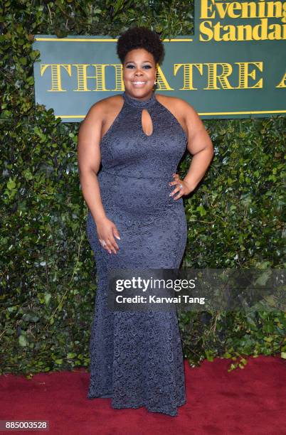 Amber Riley attends the London Evening Standard Theatre Awards at Theatre Royal on December 3, 2017 in London, England.