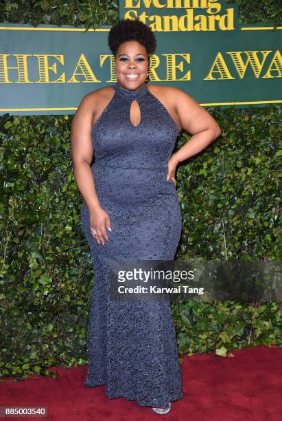 Amber Riley attends the London Evening Standard Theatre Awards at Theatre Royal on December 3, 2017 in London, England.
