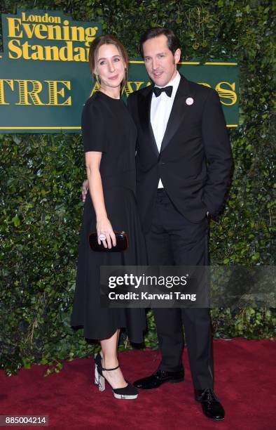 Sally Scott and Bertie Carvel attend the London Evening Standard Theatre Awards at Theatre Royal on December 3, 2017 in London, England.