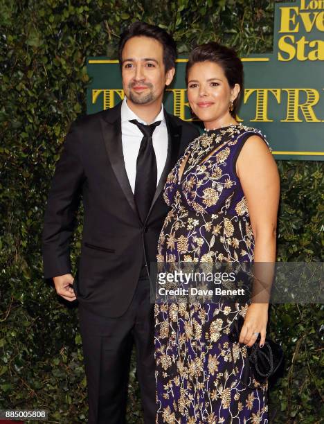 Lin-Manuel Miranda and Vanessa Nadal attend the London Evening Standard Theatre Awards at Theatre Royal on December 3, 2017 in London, England.