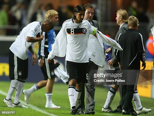 Sami Khedira of Germany is seen after the UEFA U21 Championship Group B match between Spain and Germany at the Gamla Ullevi Stadium on June 15, 2009...