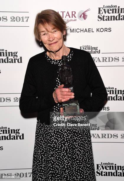 Glenda Jackson poses at the London Evening Standard Theatre Awards 2017 at the Theatre Royal, Drury Lane, on December 3, 2017 in London, England.