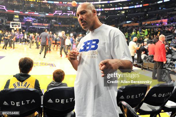 LaVar Ball attends a basketball game between the Los Angeles Lakers and the Houston Rockets at Staples Center on December 3, 2017 in Los Angeles,...