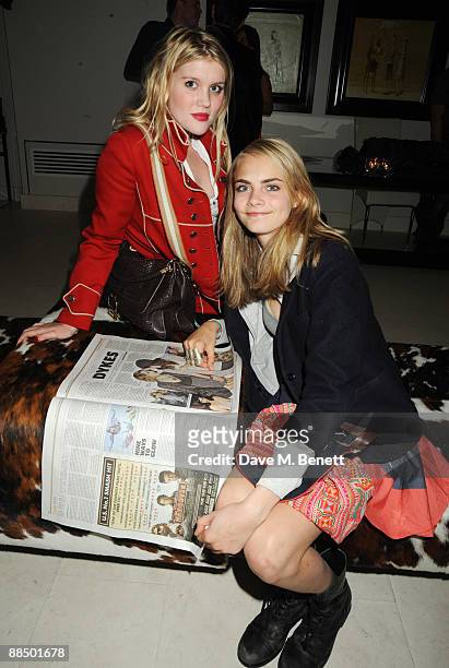 Emerald Fennell and Coco Delevigne attend the afterparty following the screening of 'Banksy's Coming For Dinner', at the May Fair Hotel on June 15,...