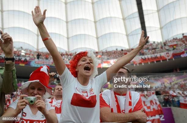 Polen - Griechenland Weiblicher polnischer Fan