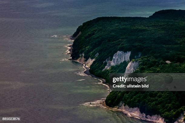 Island of Ruegen, Jasmund National Park, chalk cliffs, near Sassnitz, Mecklenburg-Western Pomerania, Germany, aerial view, June 05, 2015