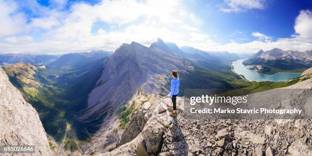 kananaskis panorama - mountain woman stock pictures, royalty-free photos & images