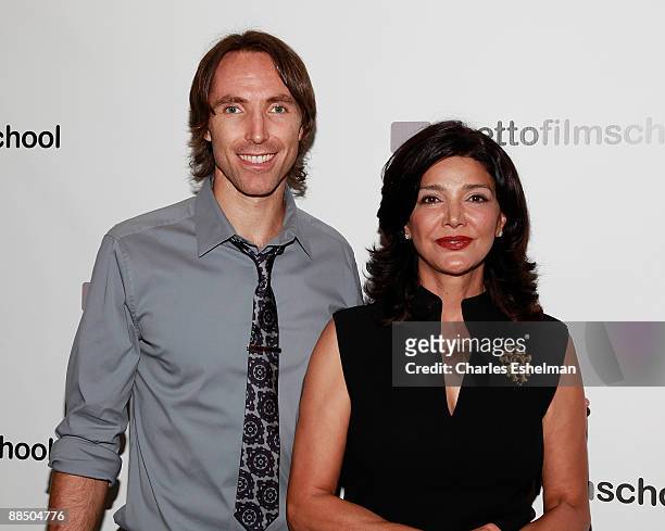 Guard Steve Nash and actress Shohreh Aghdashloo attend Ghetto Film School's 5th annual Spring benefit dinner at Park Cafe on June 15, 2009 in New...