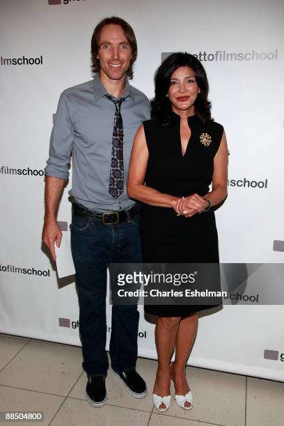 Guard Steve Nash and actress Shohreh Aghdashloo attend Ghetto Film School's 5th annual Spring benefit dinner at Park Cafe on June 15, 2009 in New...