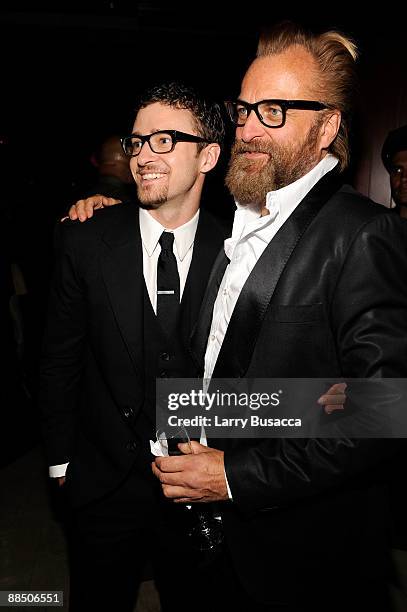 Designers Johan Lindeberg and musician Justin Timberlake attend the 2009 CFDA Fashion Awards at Alice Tully Hall in Lincoln Center on June 15, 2009...