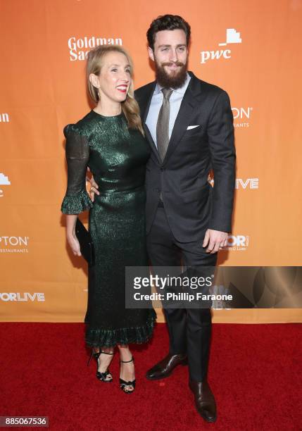 Sam Taylor-Johnson and Aaron Taylor-Johnson attend The Trevor Project's 2017 TrevorLIVE LA Gala at The Beverly Hilton Hotel on December 3, 2017 in...
