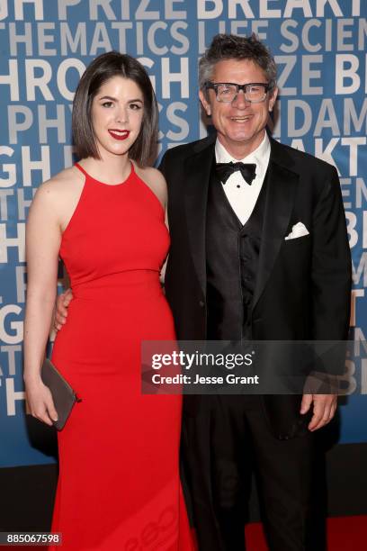 Physicist Andrew Strominger and guest attend the 2018 Breakthrough Prize at NASA Ames Research Center on December 3, 2017 in Mountain View,...