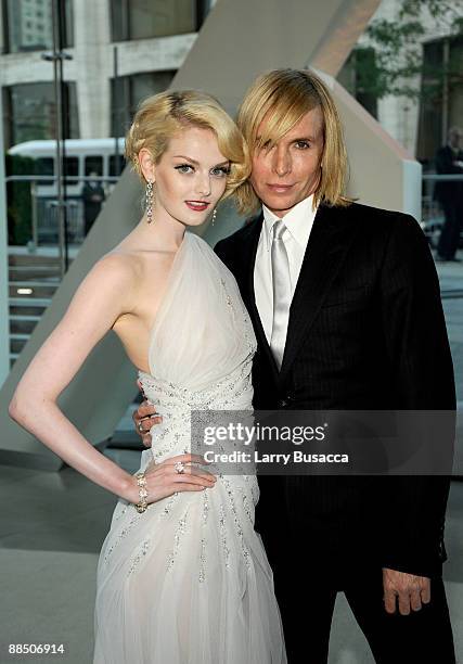 Model Lydia Hearst and designer Marc Bouwer attend the 2009 CFDA Fashion Awards at Alice Tully Hall in Lincoln Center on June 15, 2009 in New York...