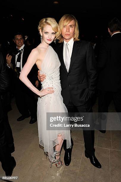 Model Lydia Hearst and designer Marc Bouwer attend the 2009 CFDA Fashion Awards at Alice Tully Hall in Lincoln Center on June 15, 2009 in New York...