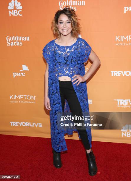 Tatiana Maslany attends The Trevor Project's 2017 TrevorLIVE LA Gala at The Beverly Hilton Hotel on December 3, 2017 in Beverly Hills, California.