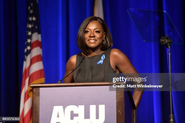 Honoree Viola Davis speaks onstage at ACLU SoCal Hosts Annual Bill of Rights Dinner at the Beverly Wilshire Four Seasons Hotel on December 3, 2017 in...