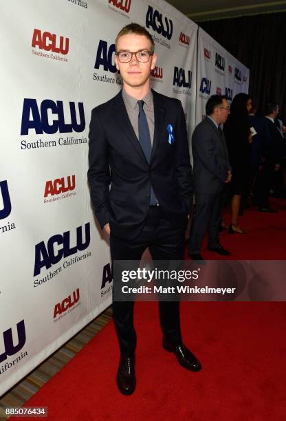 Will Poulter attends ACLU SoCal Hosts Annual Bill of Rights Dinner at the Beverly Wilshire Four Seasons Hotel on December 3, 2017 in Beverly Hills,...