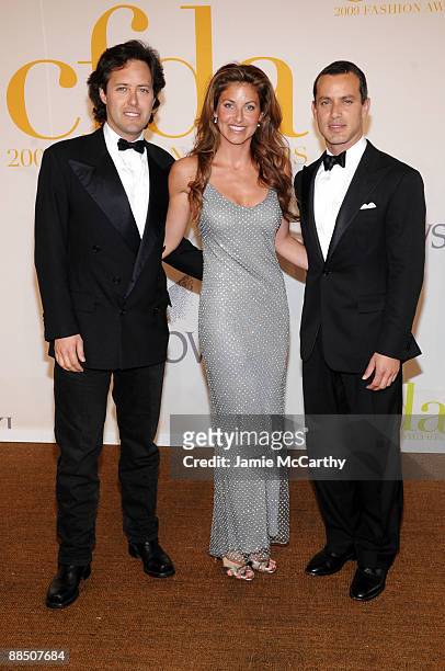 David Lauren, Dylan Lauren and Andrew Lauren attend the 2009 CFDA Fashion Awards at Alice Tully Hall, Lincoln Center on June 15, 2009 in New York...