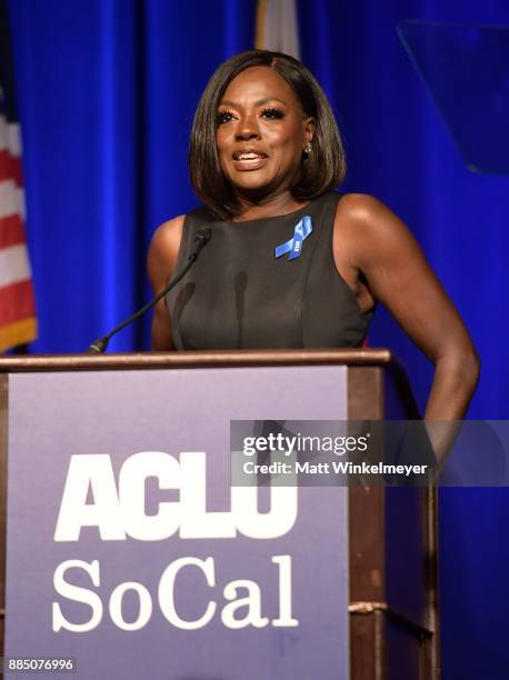 Honoree Viola Davis speaks onstage at ACLU SoCal Hosts Annual Bill of Rights Dinner at the Beverly Wilshire Four Seasons Hotel on December 3, 2017 in...