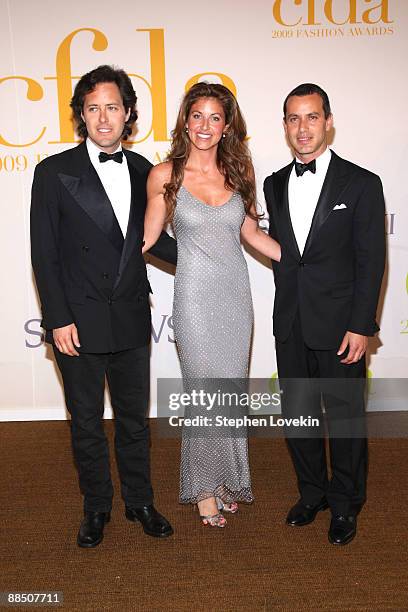 David Lauren, Dylan Lauren and Andrew Lauren attend the 2009 CFDA Fashion Awards at Alice Tully Hall, Lincoln Center on June 15, 2009 in New York...