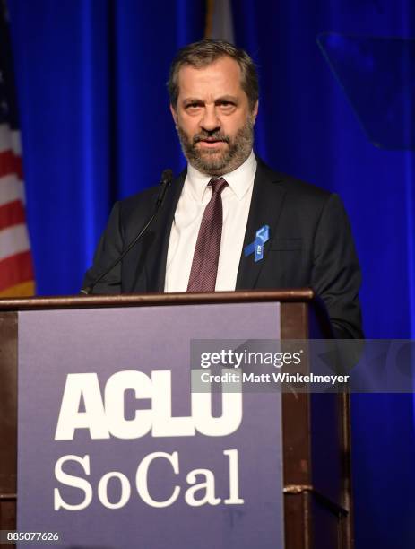 Honoree Judd Apatow speaks onstage at ACLU SoCal Hosts Annual Bill of Rights Dinner at the Beverly Wilshire Four Seasons Hotel on December 3, 2017 in...