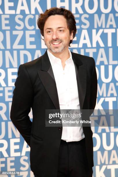 Alphabet president Sergey Brin attends the 2018 Breakthrough Prize at NASA Ames Research Center on December 3, 2017 in Mountain View, California.