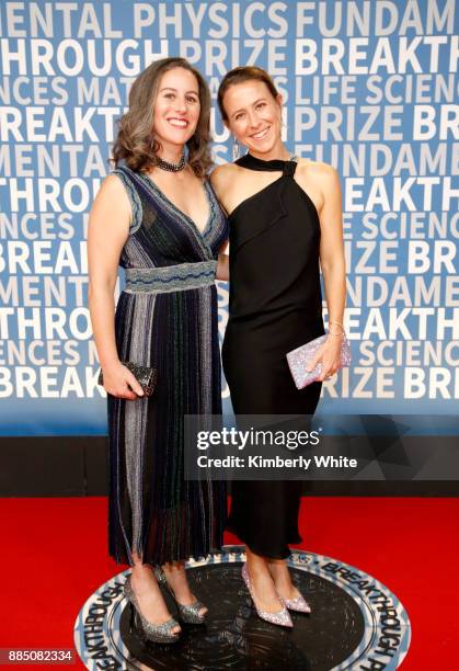 23andMe CEO Anne Wojcicki and Anthropologist Janet Wojcicki attend the 2018 Breakthrough Prize at NASA Ames Research Center on December 3, 2017 in...