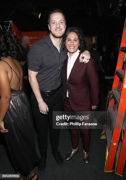 Dan Reynolds of Imagine Dragons and Dana Goldberg attend The Trevor Project's 2017 TrevorLIVE LA Gala at The Beverly Hilton Hotel on December 3, 2017...