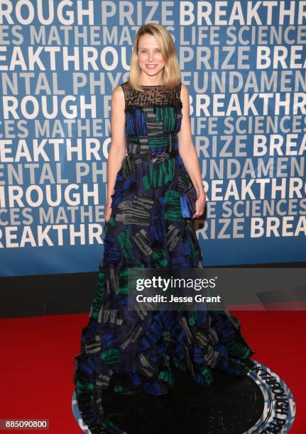 Former Yahoo! CEO Marissa Mayer attends the 2018 Breakthrough Prize at NASA Ames Research Center on December 3, 2017 in Mountain View, California.