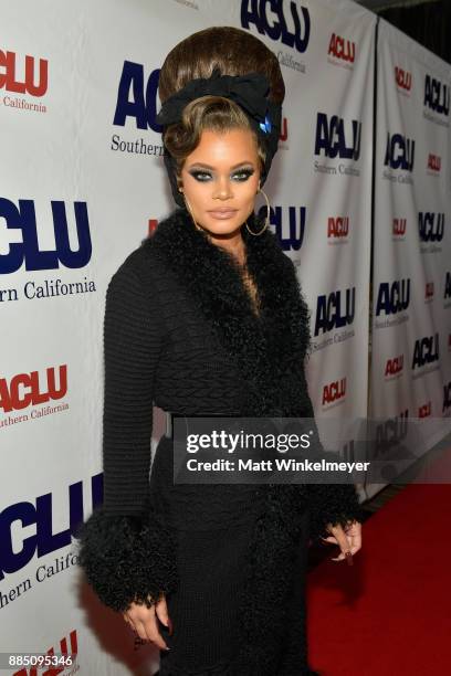 Andra Day attends ACLU SoCal Hosts Annual Bill of Rights Dinner at the Beverly Wilshire Four Seasons Hotel on December 3, 2017 in Beverly Hills,...