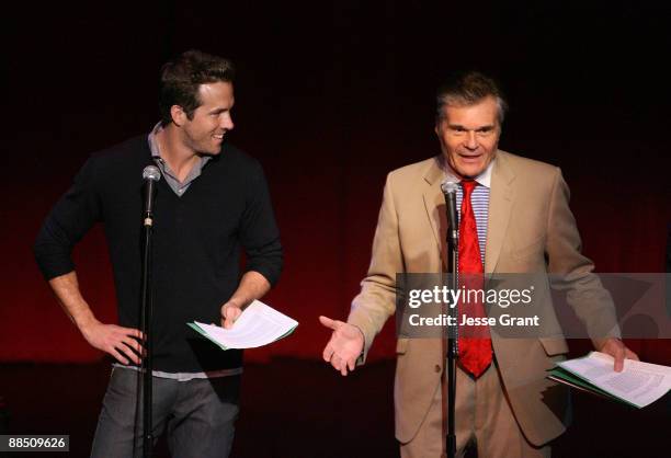 Ryan Reynolds and Fred Willard perform at the Celebrity Autobiography: In Their Own Words to benefit Loma Linda University Children�s Hospital at...