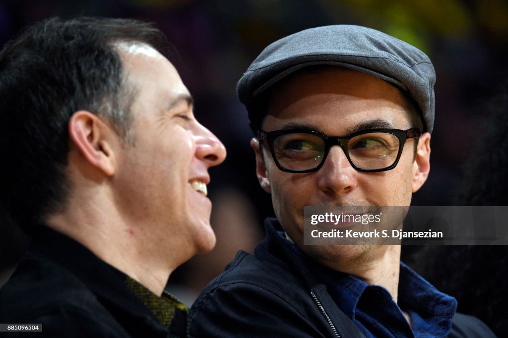 Celebrities Attend the Houston Rockets v Los Angeles Lakers