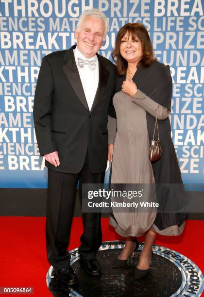 Physicist Alexander Markovich Polyakov and guest attend the 2018 Breakthrough Prize at NASA Ames Research Center on December 3, 2017 in Mountain...