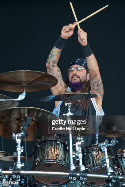 Mike Portnoy of Dream Theater performs on stage on day 3 of the Download Festival at Donington Park on June 14, 2009 in Donington, England.