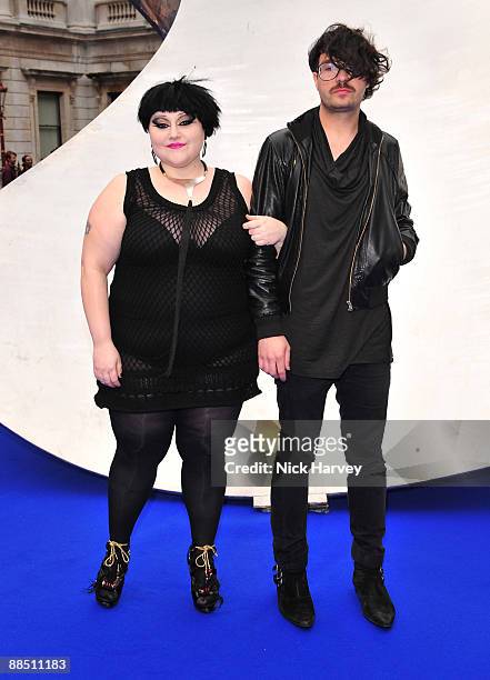 Singer Beth Ditto and guitarist Brace Paine from the group Gossip attend the Summer Exhibition Preview Party 2009 at the Royal Academy of Arts on...