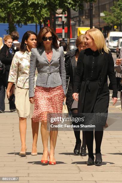 Crown Princess Mary of Denmark attends a luncheon to celebrate a seminar on 'Building Schools for Future Learning' from Denmark's Crown at Danish...