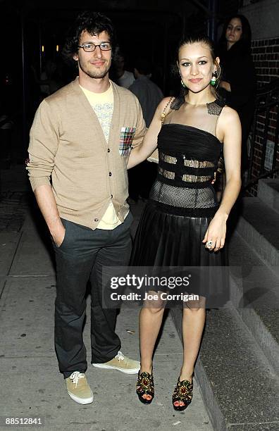 Comedian/actor Andy Samberg and Meagan Burns attend the Opening Ceremony and Black Frame CFDA awards after party at The Jane on June 15, 2009 in New...