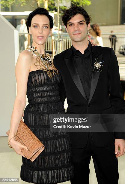 Hannelore Knuts and Justin Giunta for Subversive attends the 2009 CFDA Fashion Awards at Alice Tully Hall, Lincoln Center on June 15, 2009 in New...