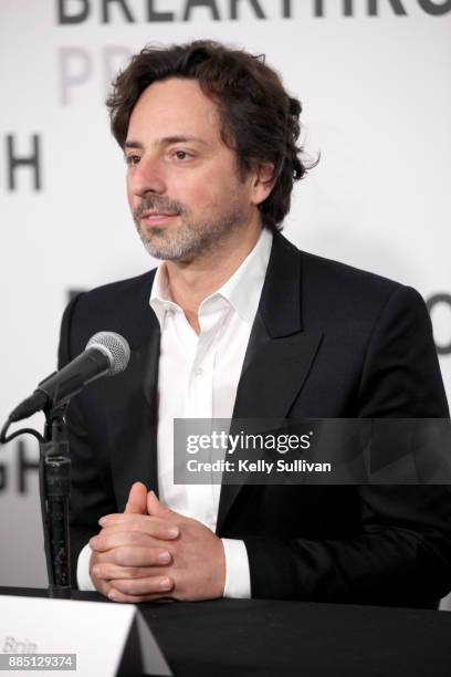 Alphabet president Sergey Brin attends the 2018 Breakthrough Prize at NASA Ames Research Center on December 3, 2017 in Mountain View, California.