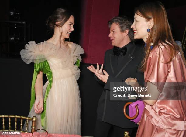 Keira Knightley, Christopher Kane and Roksanda Ilincic attend the London Evening Standard Theatre Awards 2017 after party at the Theatre Royal, Drury...