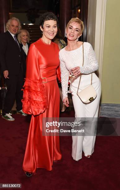 Helen McCrory and Victoria Hamilton attend the London Evening Standard Theatre Awards 2017 at the Theatre Royal, Drury Lane, on December 3, 2017 in...